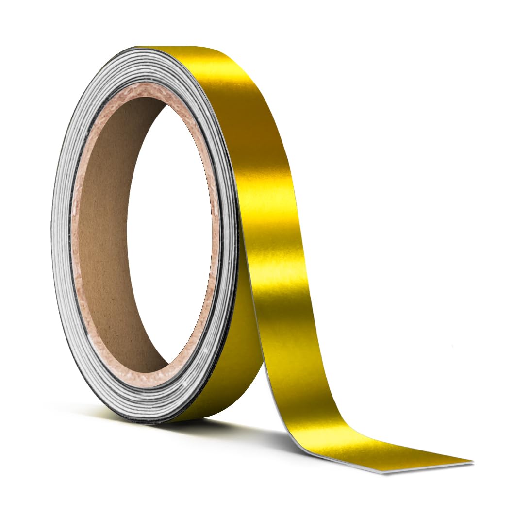 VViViD Satin Gold Chrome Pinstripe Vinyl Tape Roll ( x 25ft)
