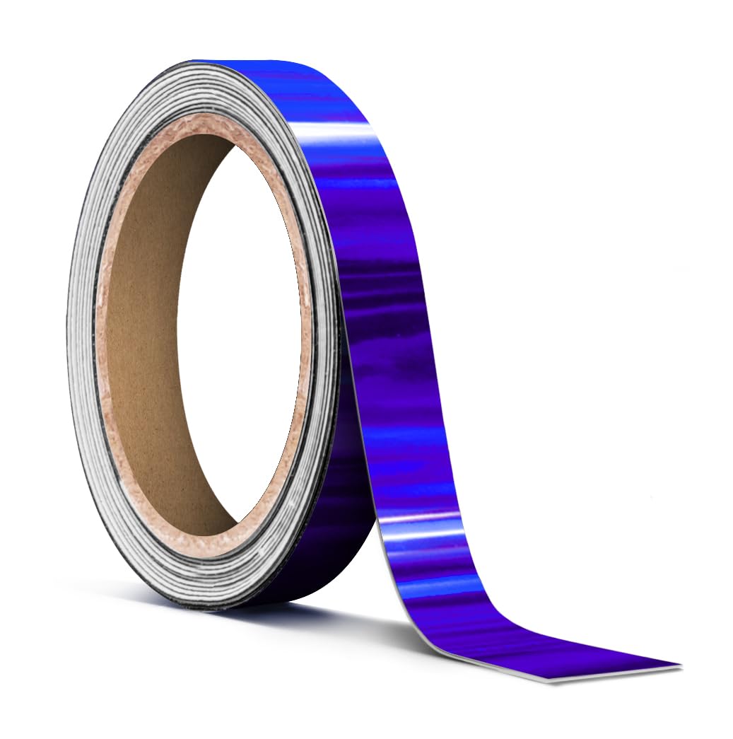 VViViD Holographic Blue Chrome Pinstripe Vinyl Tape Roll ( x 25ft)