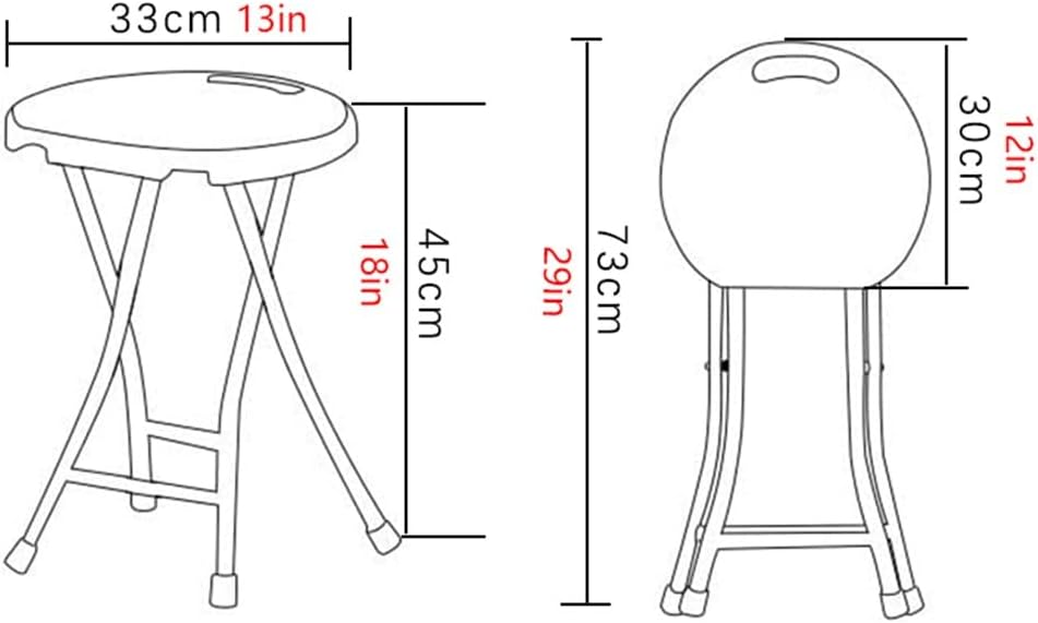 18 Inch Portable Folding Stool with Handle,Round Plastic Fold Stool Chair with 500lbs Capacity for Indoor Outdoor, Dorm, Kitchen(Green)