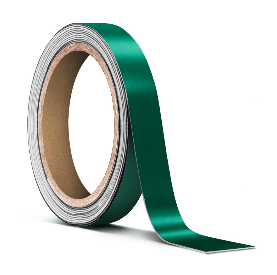 VViViD Satin Emerald Dark Green Chrome Pinstripe Vinyl Tape Roll ( x 25ft)