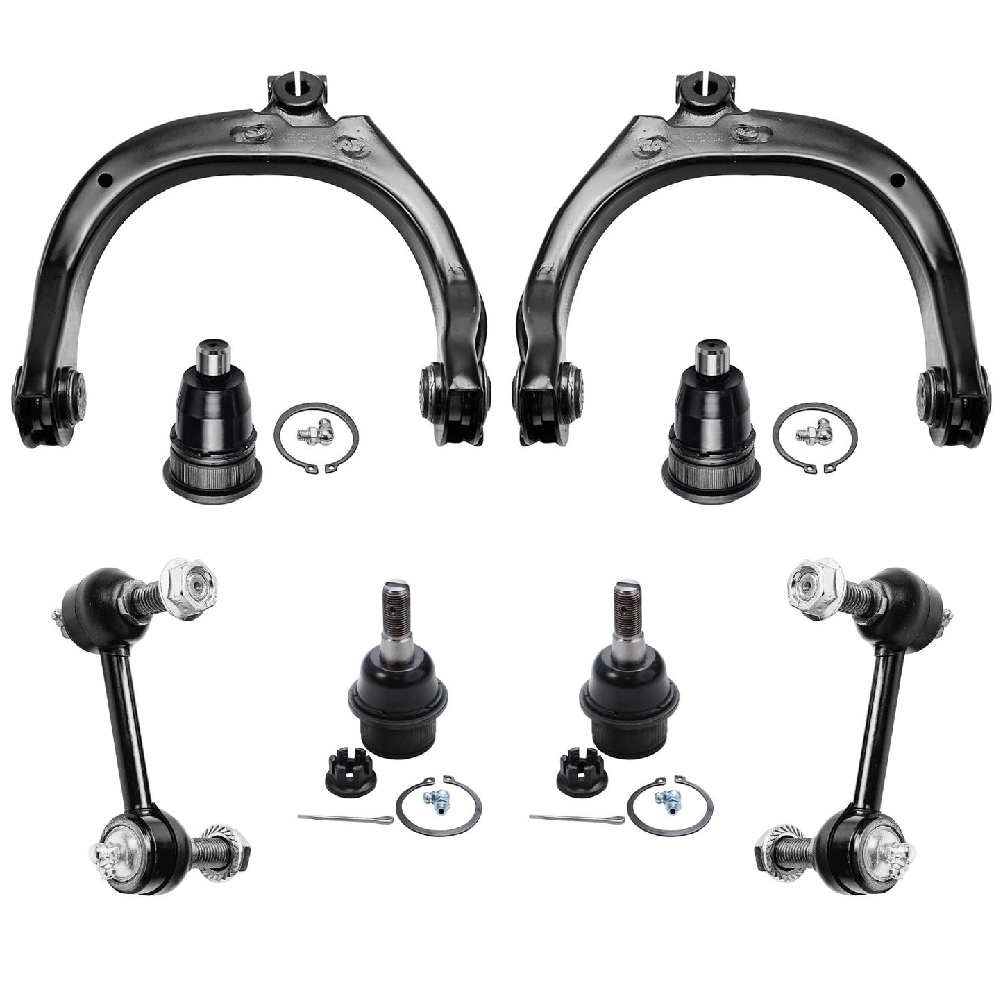 Detroit Axle - 8pc Front End Suspension Kit for Chevy Trailblazer EXT SSR GMC Envoy XL XUV Buick Rainier Isuzu Ascender 2 Upper