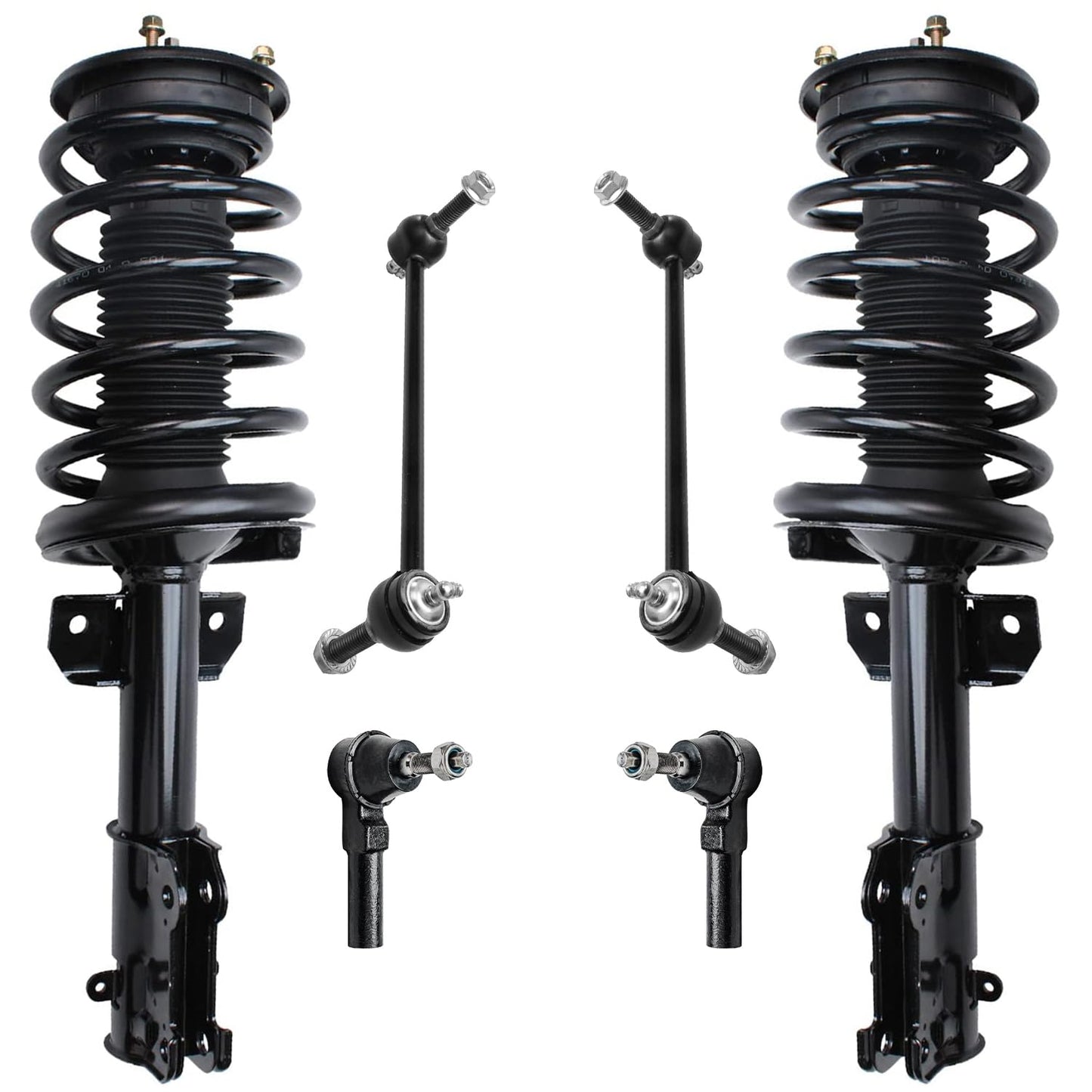 Detroit Axle - Front Struts Kit for 2005-2010 Ford Mustang Base GT 2006 2007 2008 2009, 2 Ready Struts, 2 Outer Tie Rods, 2 Sway