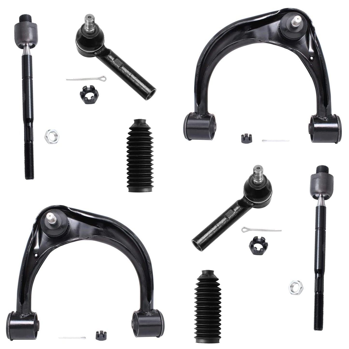 Detroit Axle - 8pc Front End Kit for 03-09 Lexus GX470 Toyota 4Runner, 07-09 FJ Cruiser, 2 Upper Control Arms 4 Tie Rod Ends 2 B