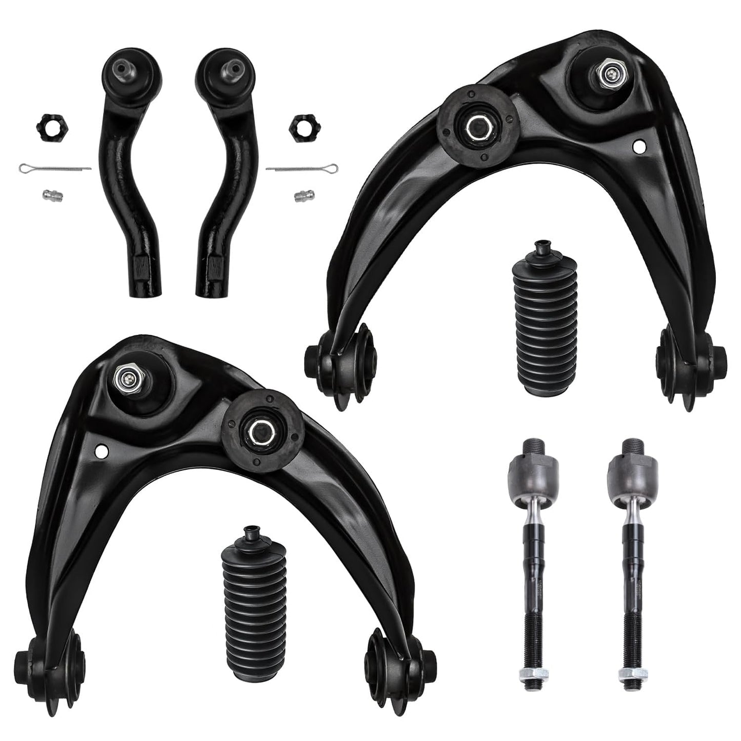 Detroit Axle - 8pc Front End Suspension Kit for Ford Fusion Lincoln MKZ Zephyr Mercury Milan 2 Upper Control Arms w/Ball Joints
