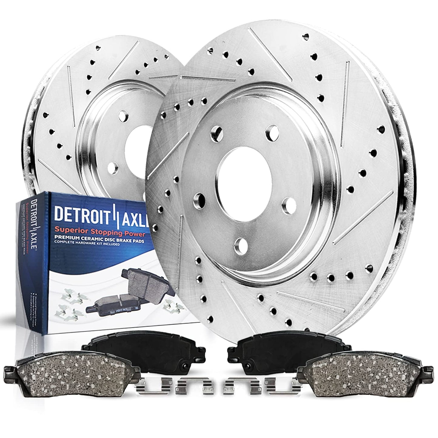 Detroit Axle - 4WD Front Brake Kit for 95-01 Ford Explorer, 98-02 Ranger Mazda B3000 B4000, 97-01 Mountaineer, 01-02 B2300, Dril