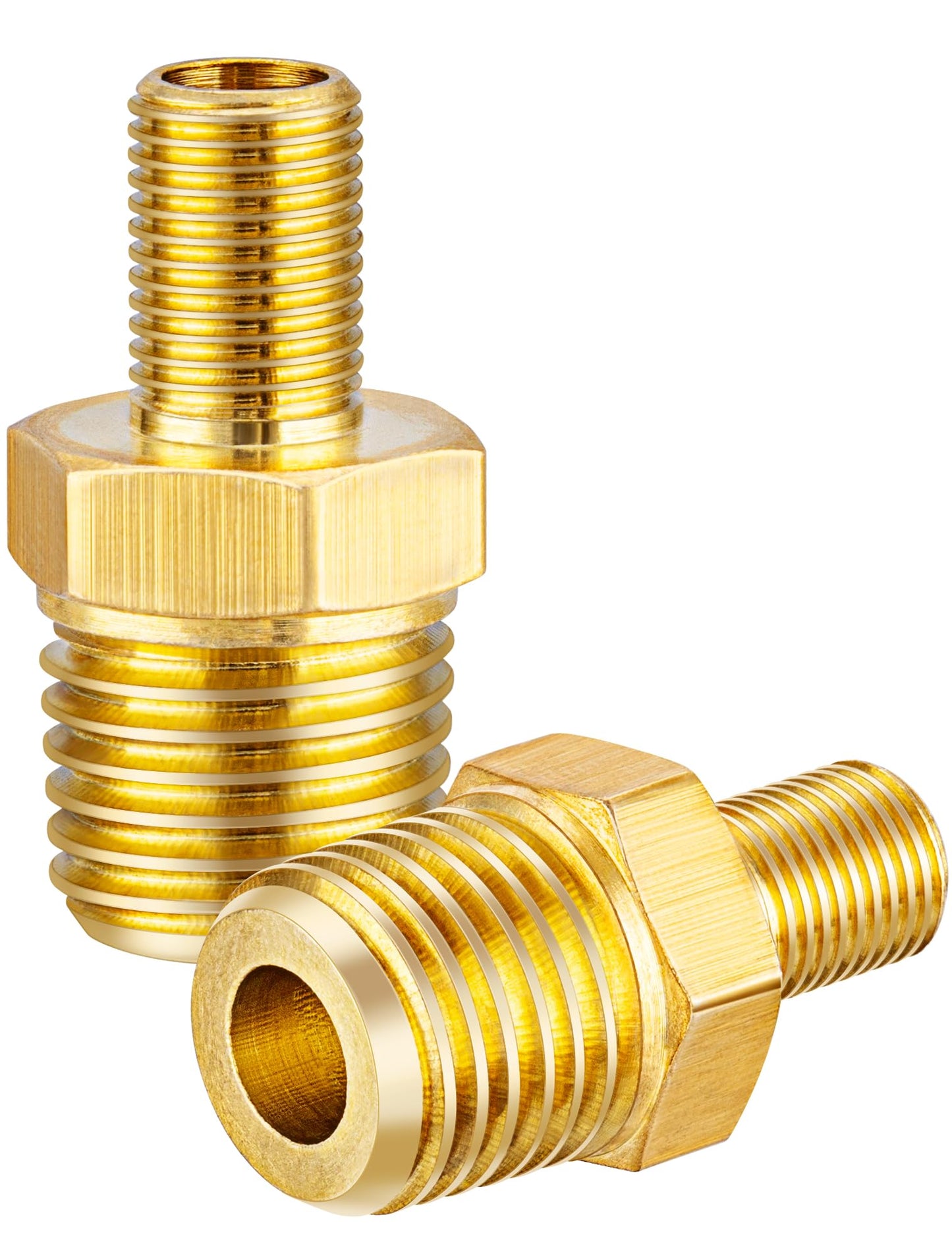 EVOULTES Brass Air Inflator Adapter, 1/4 NPT (M) to Standard Schrader Valve (M), Tire Inflator Connector for Auto Portable Air C
