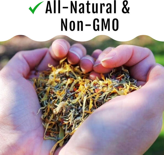 Herb Supplement for Backyard Chickens - Natural Chicken Treats, Poultry Feed Botanical Mix, Plant-Based Coop Snacks for Daily Wellness, Feather Quality, Egg Production, USA (20 LB)