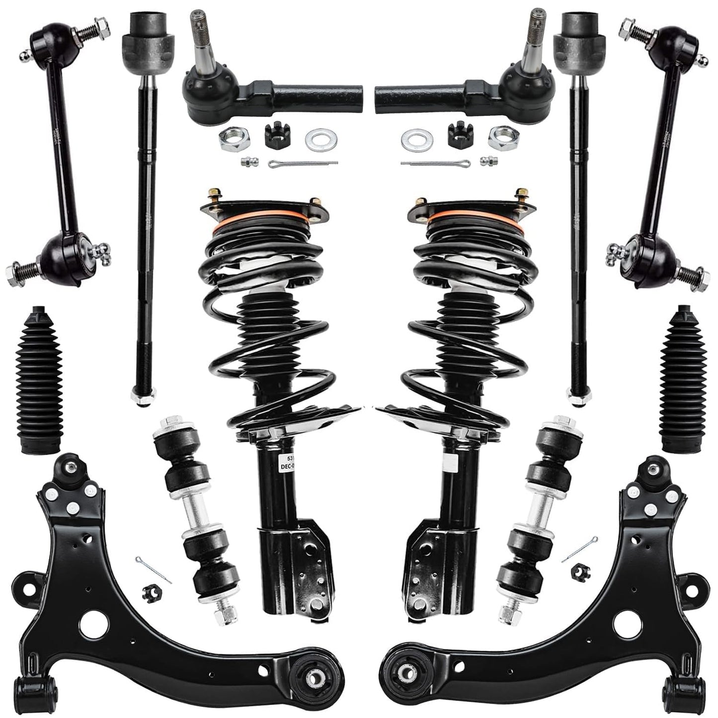 Detroit Axle - Front End 14pc Suspension Kit for Chevy Impala Monte Carlo Buick LaCrosse Regal Century Allure, Struts Control Ar