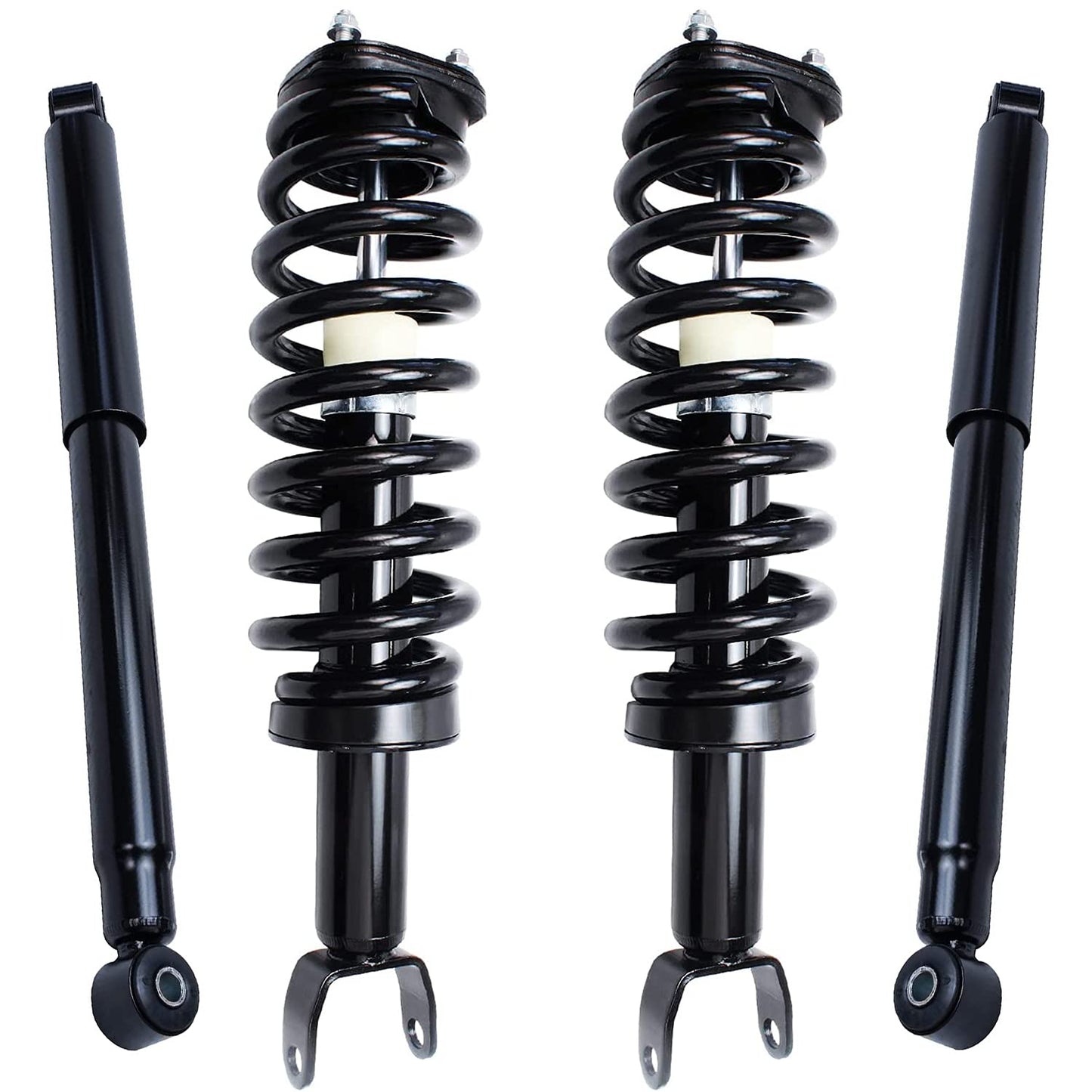 Detroit Axle - 4WD Struts Shocks for 2006 2007 2008 Dodge Ram 1500 Complete 2 Front Struts with Coil Spring 2 Rear Shock Absorbe