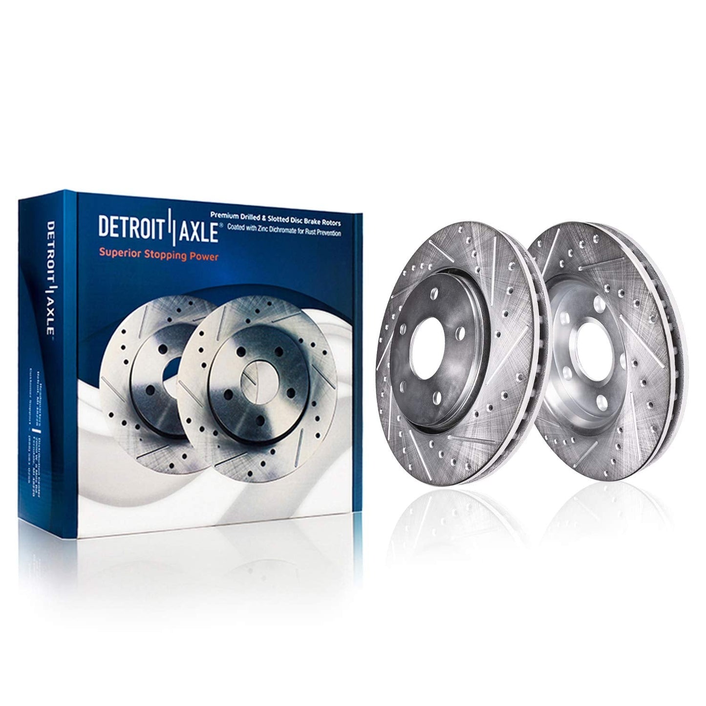 Detroit Axle - Front Brake Kit for Ford Taurus Thunderbird Lincoln Continental Mark VIII Mercury Cougar Sable Replacement Drille