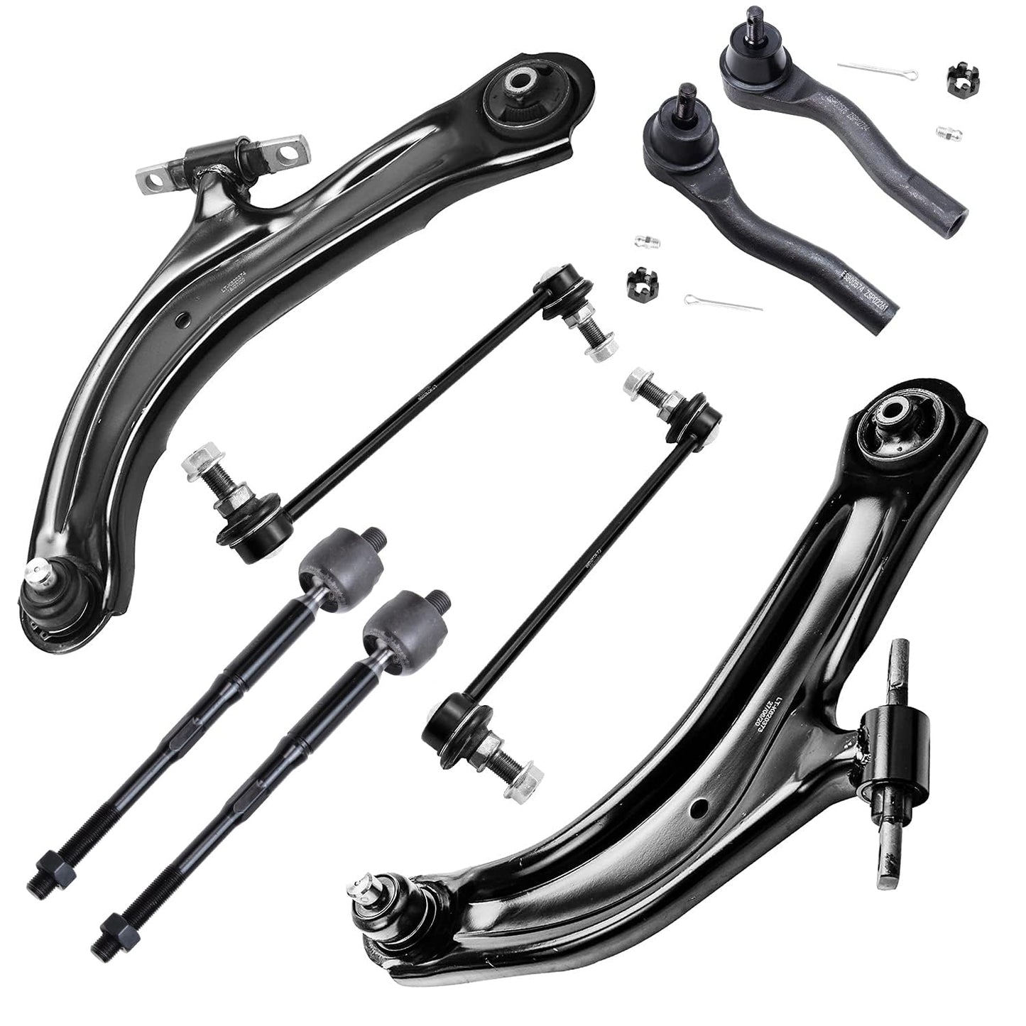 Detroit Axle - Front End 8pc Suspension Kit for Nissan 07-12 Sentra 2007 2008 2009 2010 2011 2012, 2 Lower Control Arms w/Ball J
