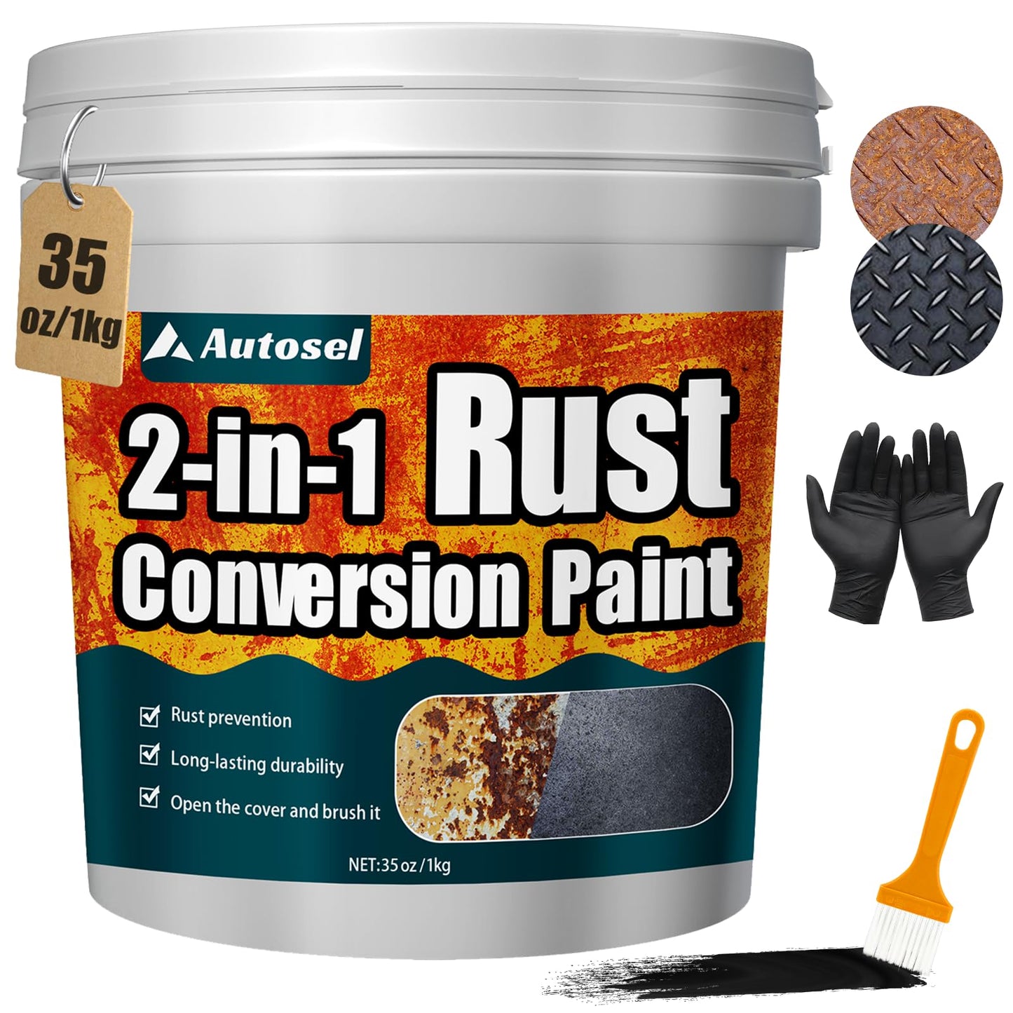 2-in-1 Rust Converter & Metal Primer, Stops Rust,Rust Inhibitor Paint for Metal, Rust Conversion Paint, Heat-Resistant Anti Rust