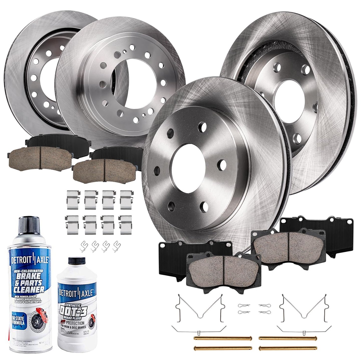 Detroit Axle - Brake Kit for 01-07 Toyota Sequoia Disc Brake Rotors 2001 2002 2003 2004 2005 2006 2007 Ceramic Brakes Pads Front