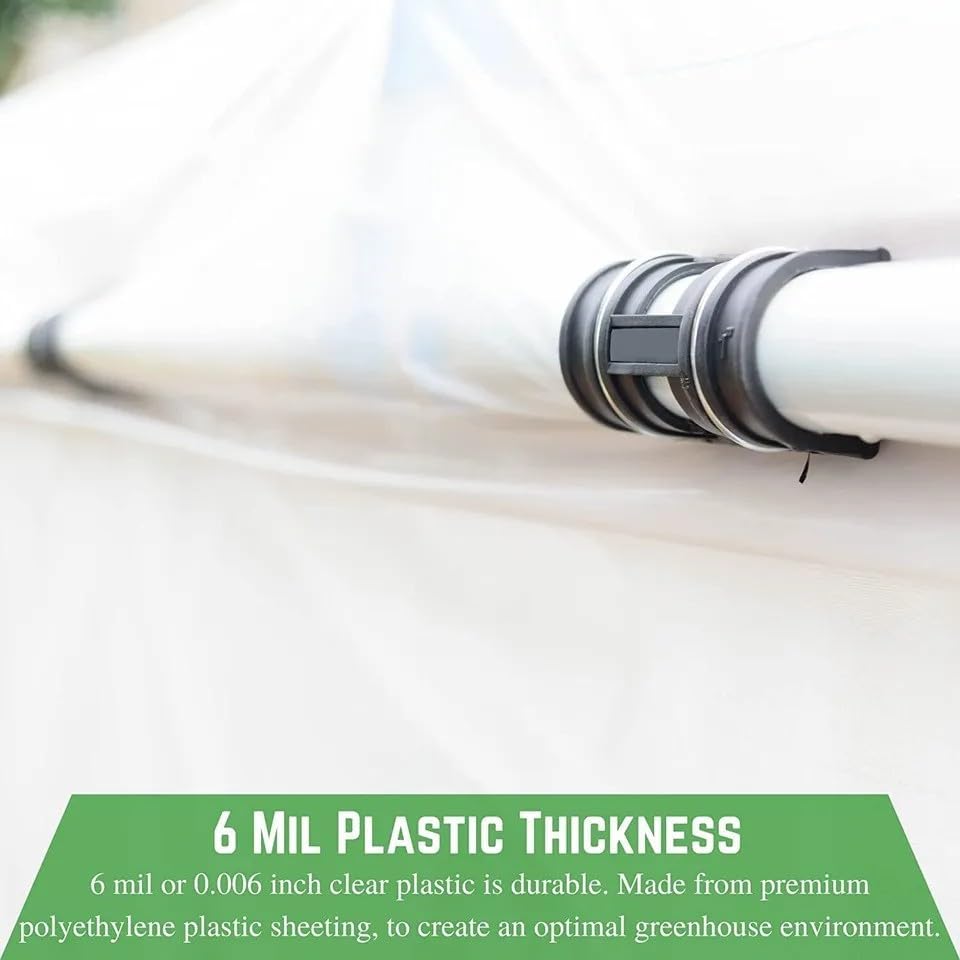 Farm Plastic Supply 4 Year Clear 6 mil Greenhouse Plastic Sheeting - Clear Sheeting, Polyethylene Film, Transparent Plastic Film for Greenhouse (16' x 30')