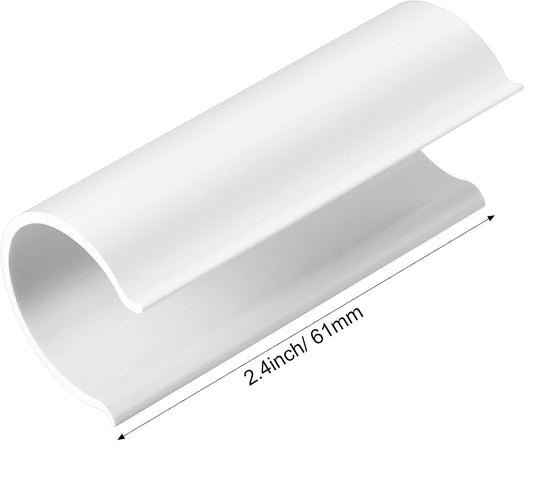 Jetec 32 Pcs PVC Pipe Clips Pool Cover Clamps for Above Ground Pool Greenhouses, Row Covers, Garden, Shelters, Bird Protection, 2.4 Inch Long(for 3/4 Inch PVC Pipe,White)