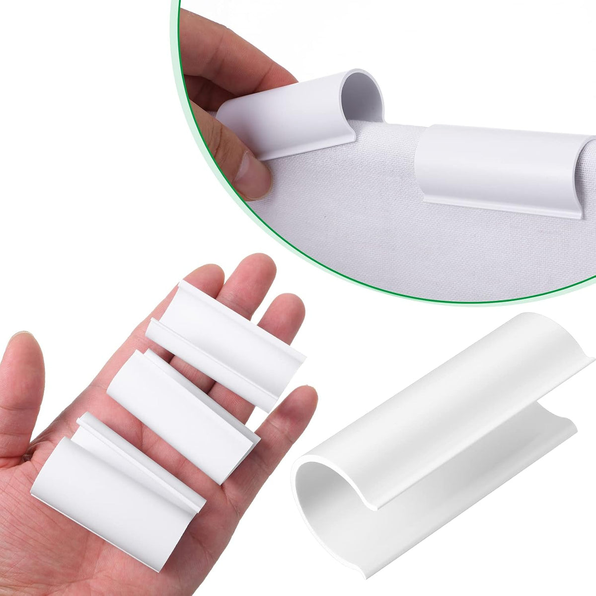 Jetec 32 Pcs PVC Pipe Clips Pool Cover Clamps for Above Ground Pool Greenhouses, Row Covers, Garden, Shelters, Bird Protection, 2.4 Inch Long(for 3/4 Inch PVC Pipe,White)