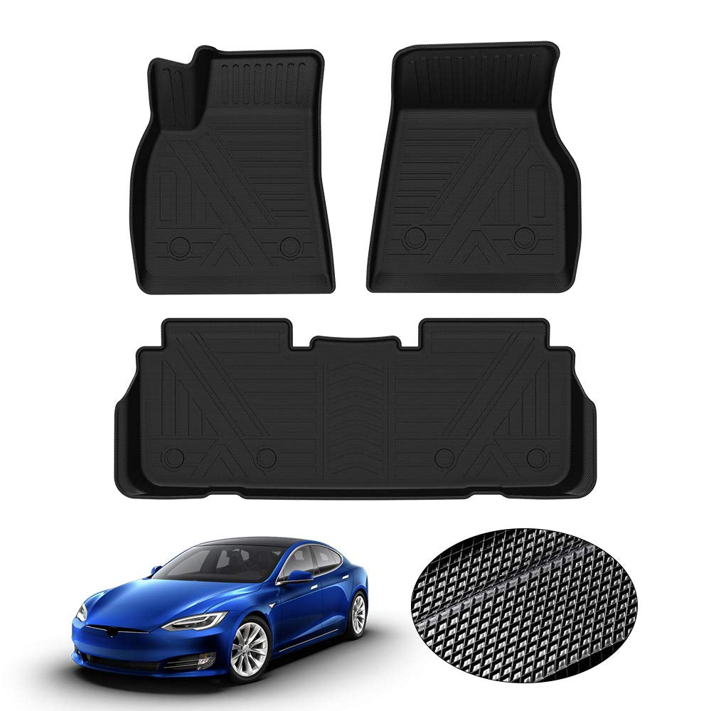 KUST All Weather Floor Mats for 2018-2024 Volkswagen Tiguan, Custom Fit Floor Liners for VW Tiguan Accessories 1st & 2nd Row Hig