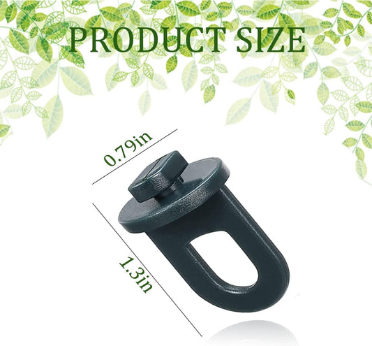 ELANE 30 Pcs Greenhouse Hooks and Twist Clips, Plastic Fixing Clips for Outdoor Garden Hanging Plants. (Green)