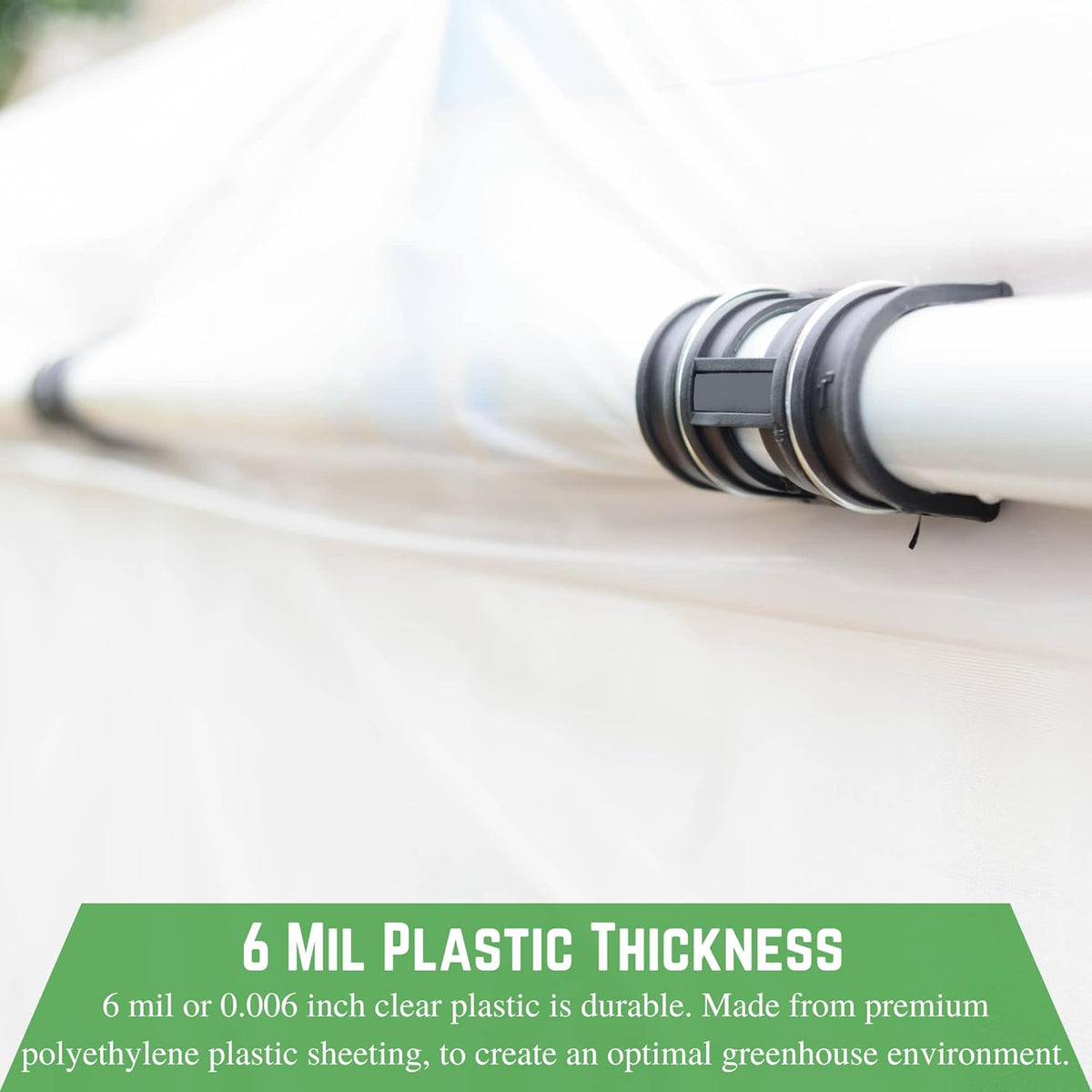 Farm Plastic Supply - Clear Greenhouse Plastic Sheeting - 6 mil - (54' x 75') - 4 Year UV Resistant Polyethylene Greenhouse Film, Hoop House Green House Cover for Gardening, Farming, Agriculture