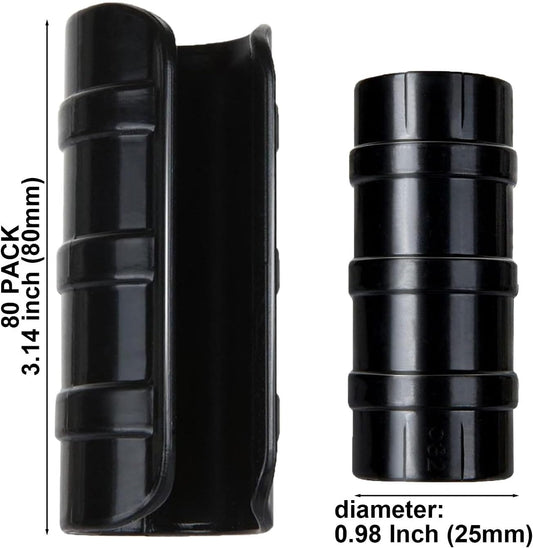 80PCS 1 inch Greenhouse Clips Black Greenhouse Clamps Black Plastic Clamps Garden Buildings Tube Clips for PVC Pipe Greenhouse Films, Sunshade Nets, Shelters, Farming, Gardening