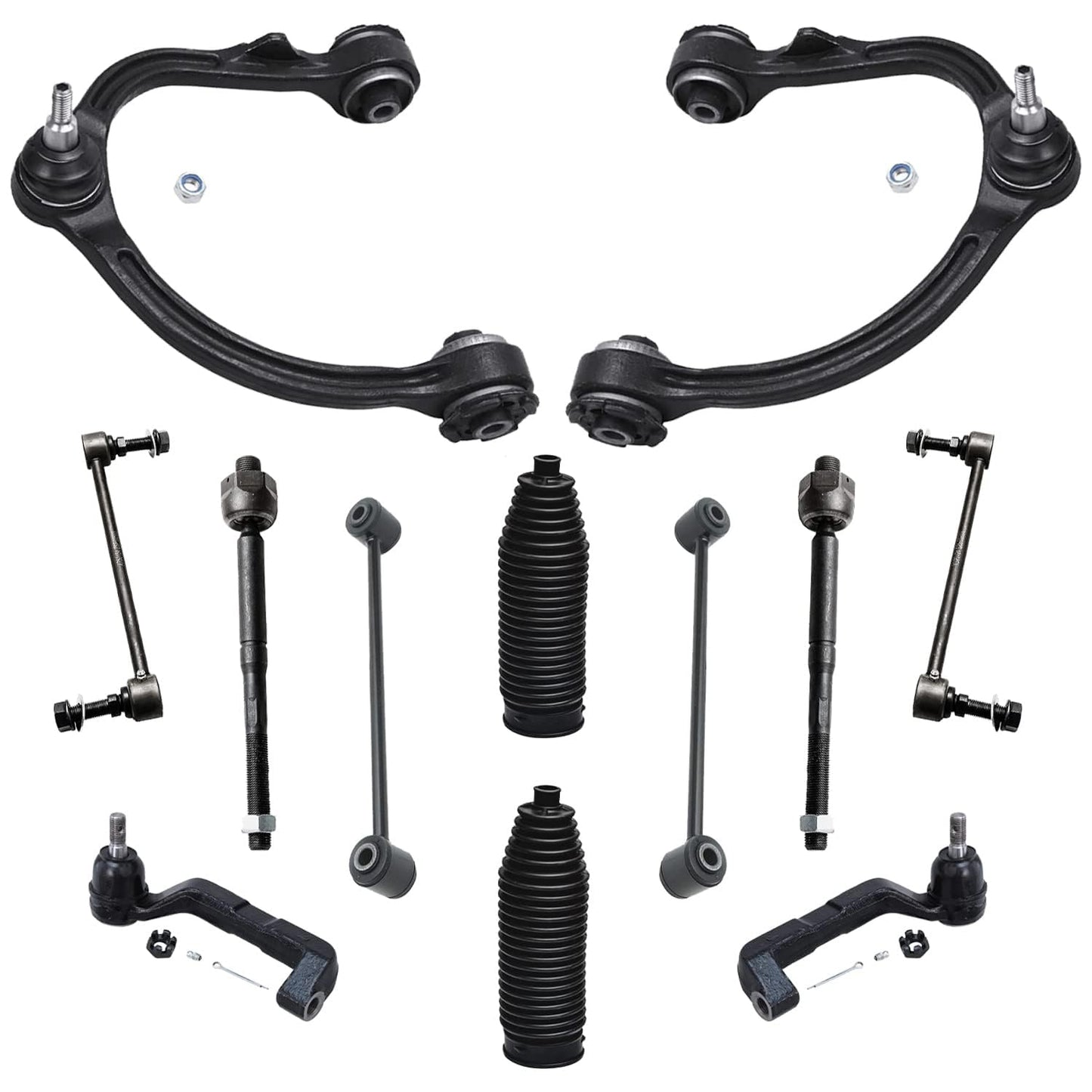 Detroit Axle - AWD Front End Kit for 2005-2010 Chrysler 300, 2005-2008 Dodge Magnum, 2007-2010 Charger, Upper Control Arms w/Bal