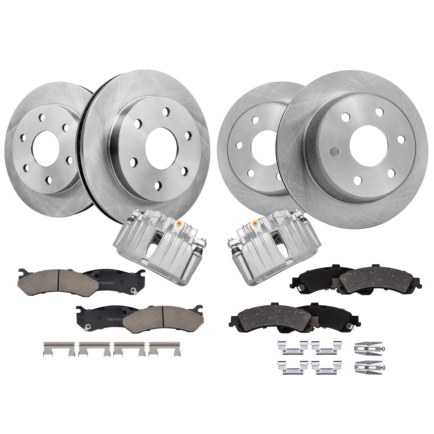 Detroit Axle - Brake Kit for Silverado Sierra Avalanche Suburban 1500 Yukon Tahoe Disc Brake Rotors Ceramic Brakes Pads Rear Bra