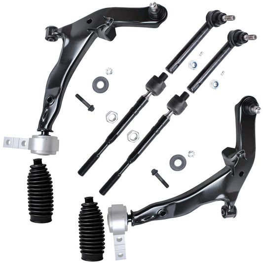 Detroit Axle - 8pc Front End Control Arms Kit for 2003-2004 Nissan Murano, 2 Lower Control Arms w/Ball Joint 4 Tie Rod Ends 2 Bo