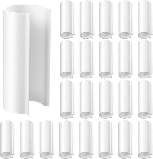 Jetec 32 Pcs PVC Pipe Clips Pool Cover Clamps for Above Ground Pool Greenhouses, Row Covers, Garden, Shelters, Bird Protection, 2.4 Inch Long(for 3/4 Inch PVC Pipe,White)