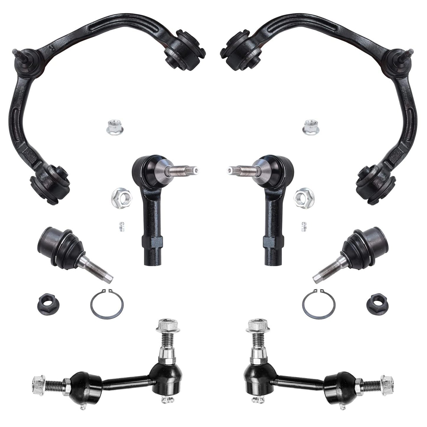 Detroit Axle - Front End 8pc Suspension Kit for Ford Expedition 2004 2005 2006, 2 Upper Control Arms 2 Lower Ball Joints 2 Sway