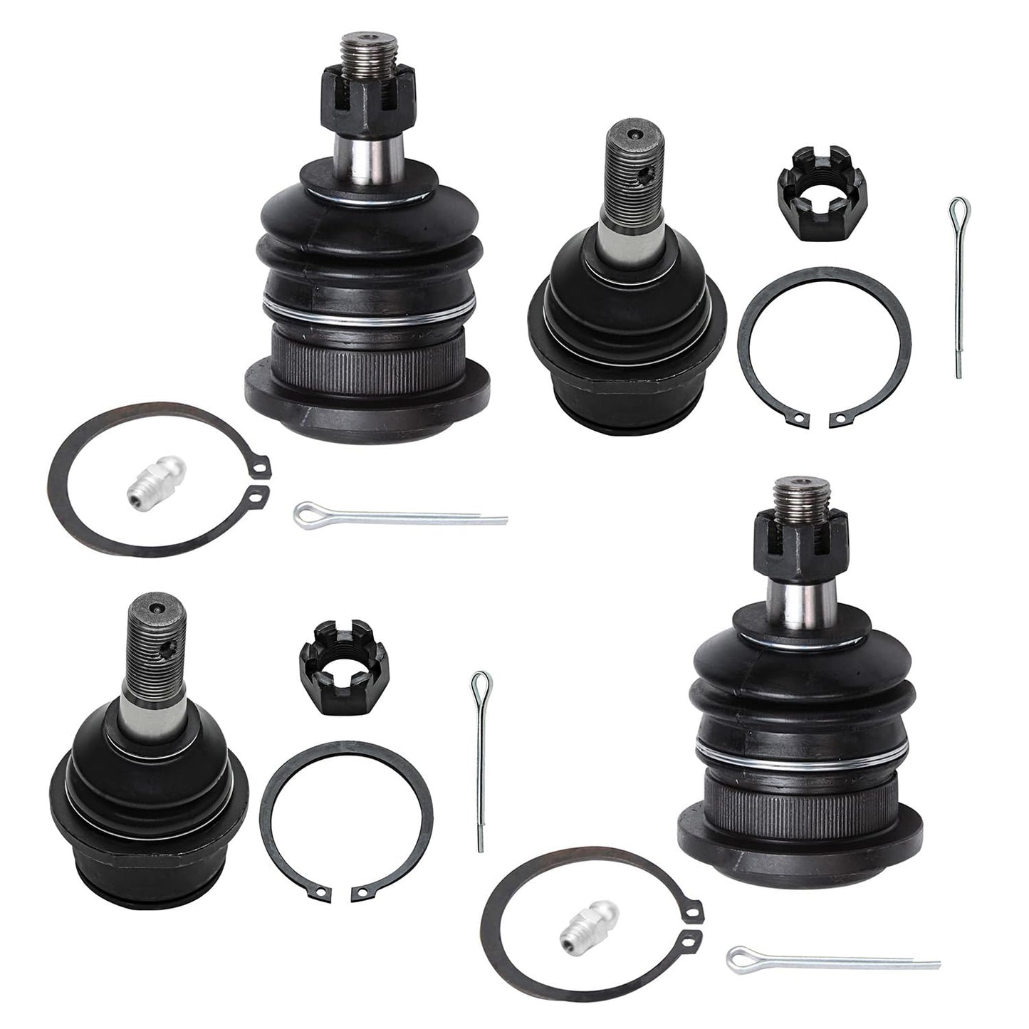 Detroit Axle - Front 4pc Ball Joints for 08-22 Toyota Sequoia, 07-21 Tundra, 4 Lower & Upper Ball Joints 2007 2008 2009 2010 201