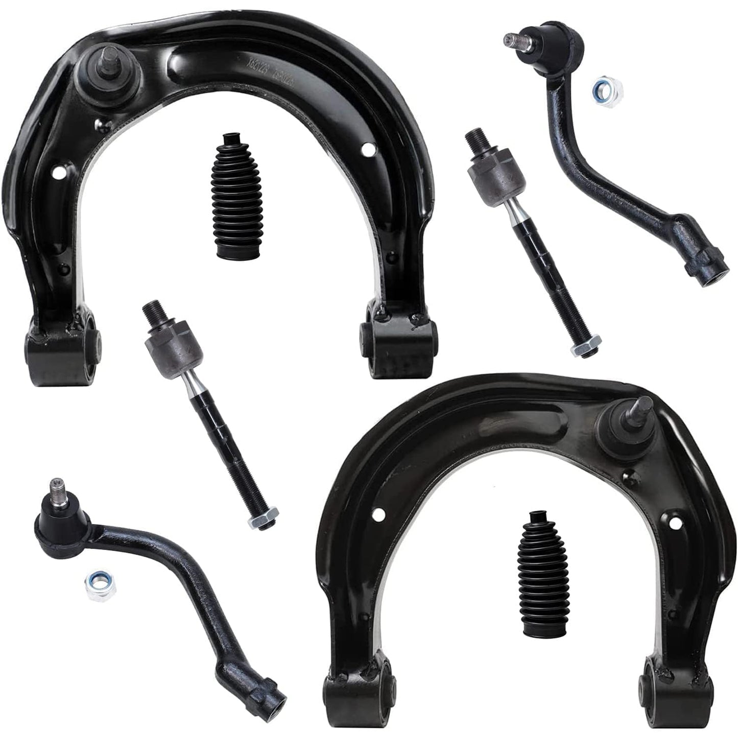 Detroit Axle - 8pc Front End Control Arms Kit for Hyundai 2006-2007 Azera, 2006-2008 Sonata, 2 Upper Control Arms 4 Tie Rod Ends