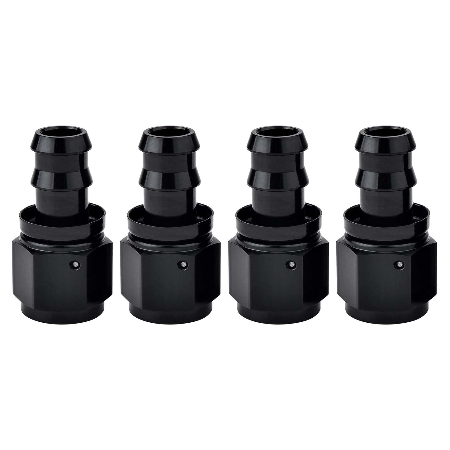 EVIL ENERGY 10AN Straight Push Lock Hose Fitting End Black 4PCS