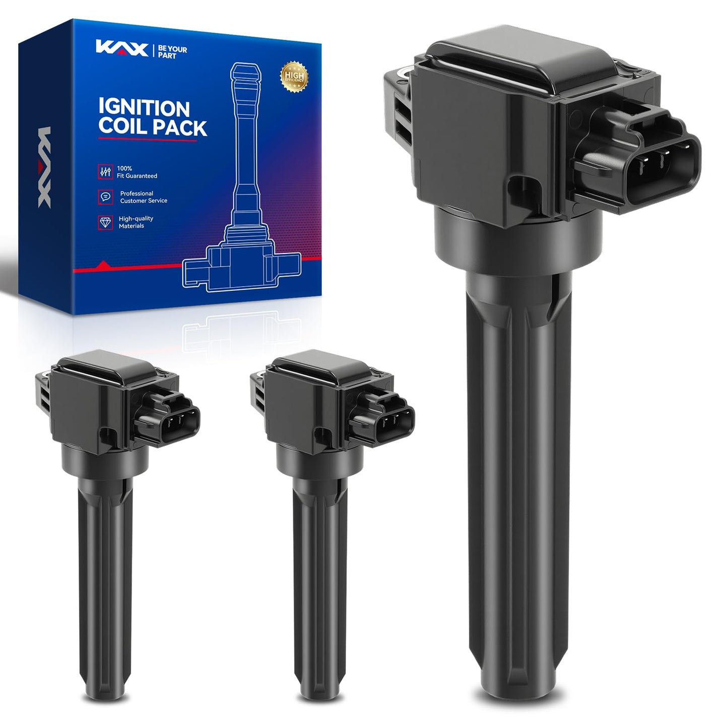 KAX Pack of 3 Ignition Coil Set for Mitsubishi Mirage 2014-2015 2017-2023, G4 2017-2023, UF815