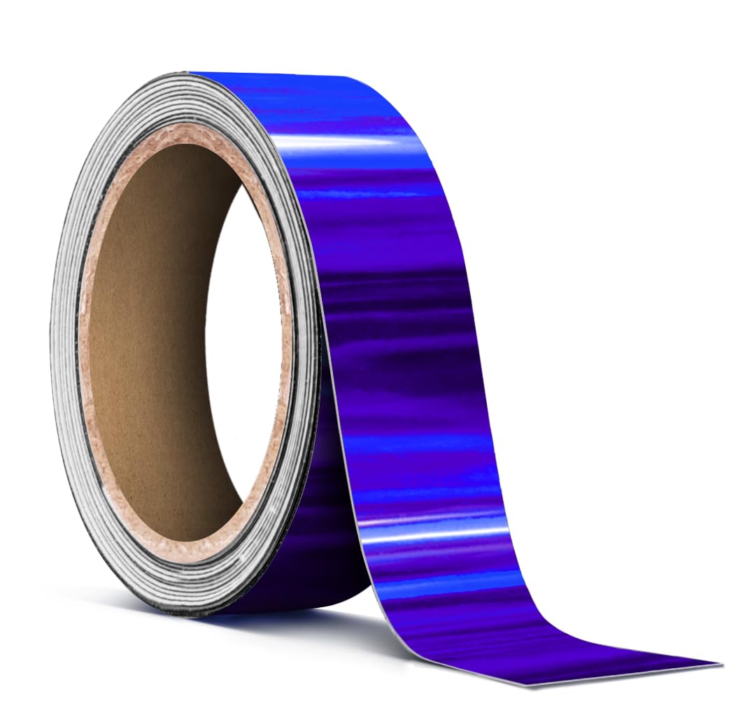 VViViD Holographic Blue Chrome Pinstripe Vinyl Tape Roll (1    x 25ft)