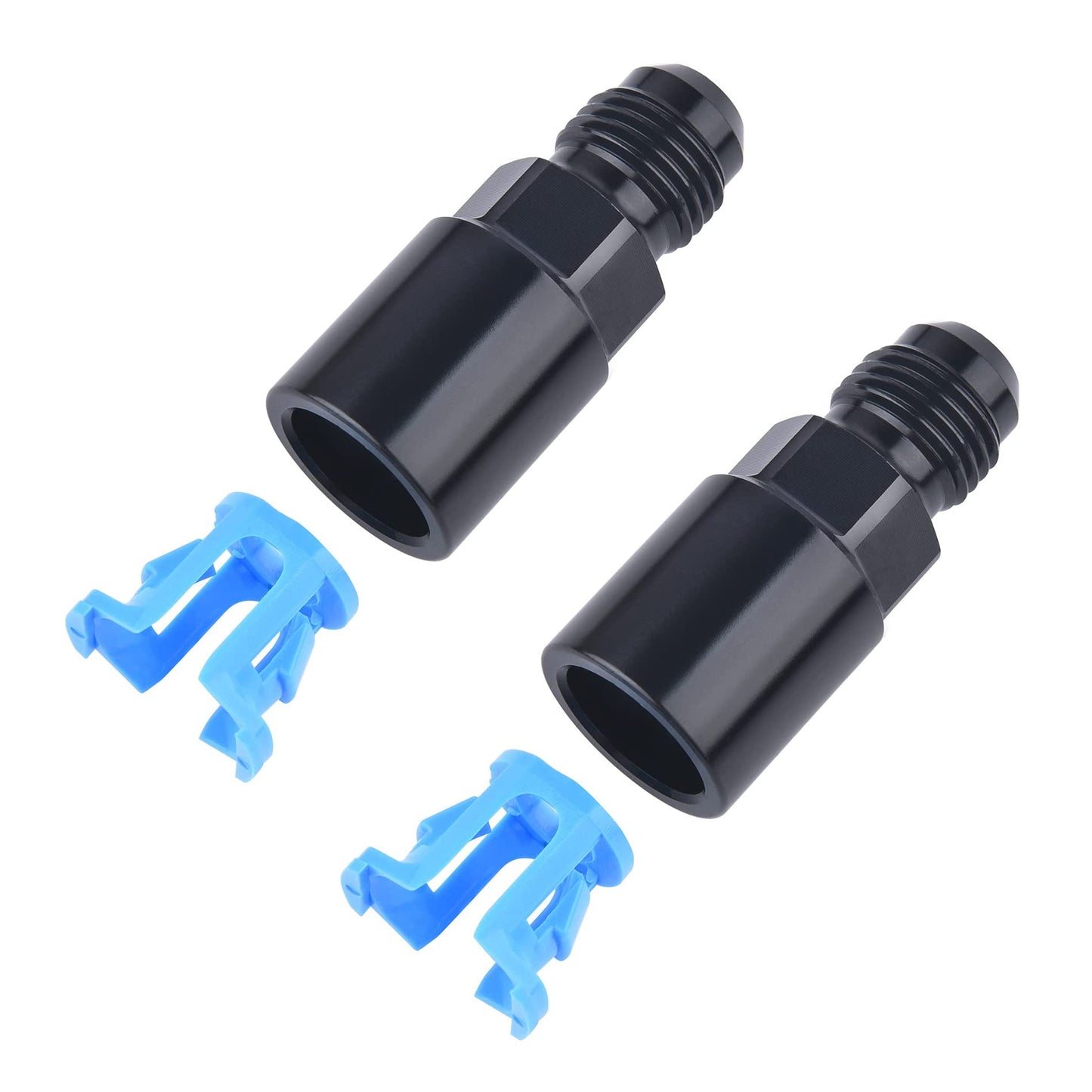 EVIL ENERGY 6AN Male to 3/8 SAE Quick-Disconnect Female Push-On EFI Fuel Rail Fitting 2PCS