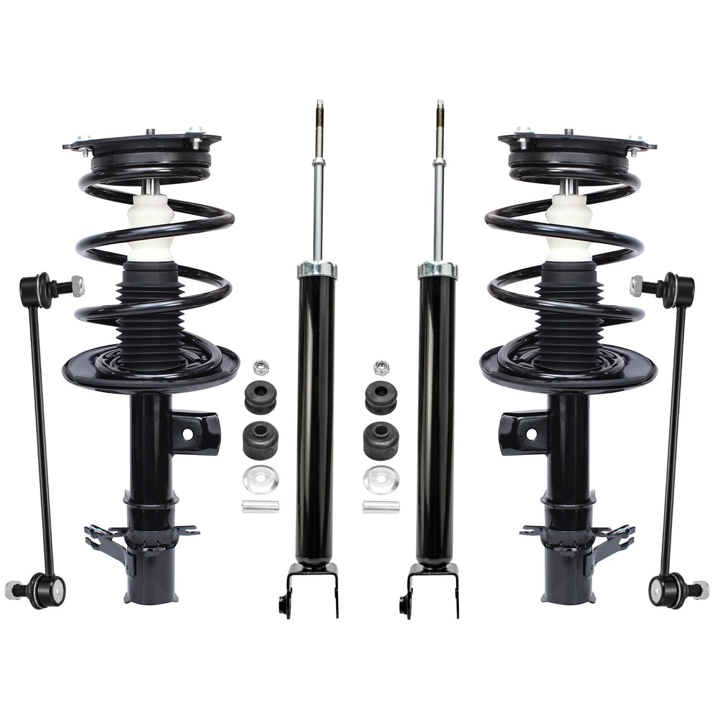 Detroit Axle - 6pc Struts Shocks kit for 2007-2013 Nissan Altima Complete 2 Front Quick Install Ready Struts with Coil Spring As