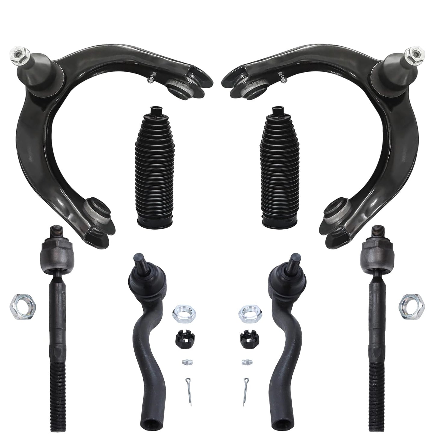 Detroit Axle - 8pc Front End Control Arms Kit for 11-15 Dodge Durango Jeep Grand Cherokee, 2 Upper Control Arms w/Ball Joints 4
