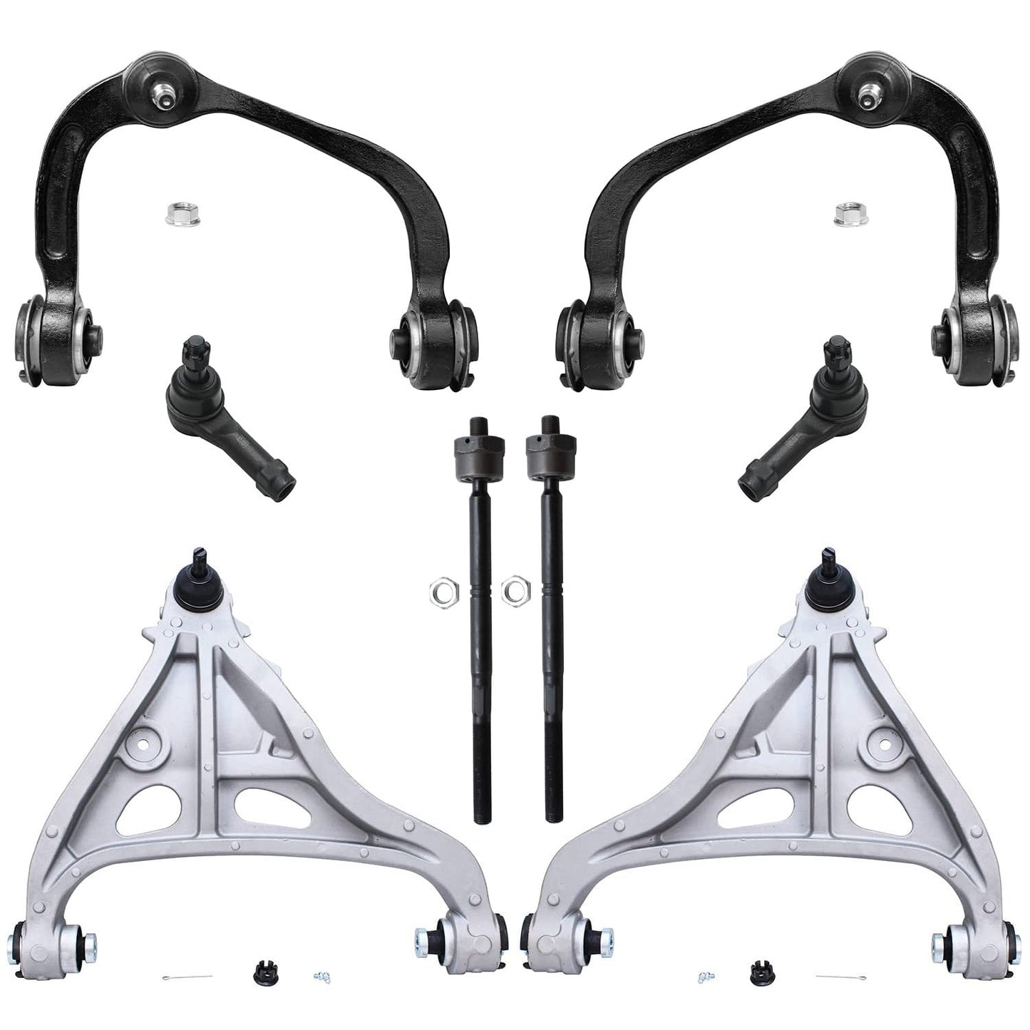 Detroit Axle - 4WD Front End Control Arms Kit for 05-08 Ford F-150 Lincoln Mark LT, 4 Upper & Lower Control Arms 4 Tie Rod Ends