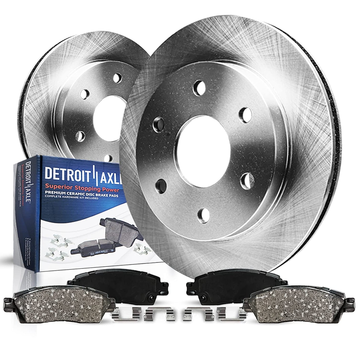 Detroit Axle - REAR Brake Kit for 2004-2009 Cadillac SRX Replacement Disc Brake Rotors 2005 2006 2007 2008 Ceramic Brakes Pads