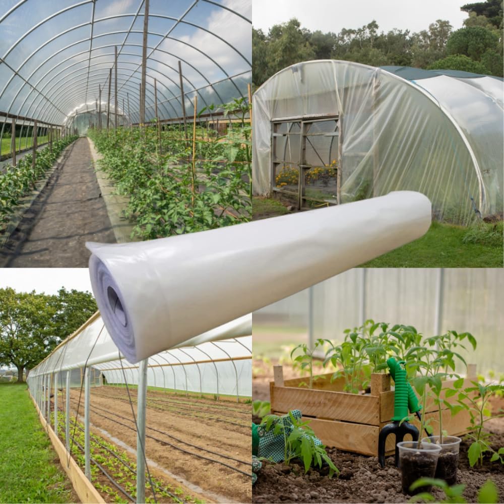 Farm Plastic Supply 4 Year Clear 6 mil Greenhouse Plastic Sheeting - Clear Greenhouse Plastic Sheeting, Polyethylene Film (36' x30')