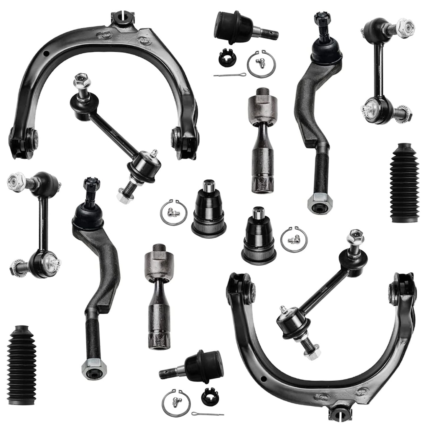 Detroit Axle - 16pc Front End Kit for Chevy Trailblazer GMC Envoy 2 Upper Control Arms 4 Upper & Lower Ball Joints 4 Front Rear
