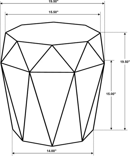 Coaster Home Furnishings - Jacinto - Solid Mango Wood - 19.5-Inch Octagonal Side Table with Geometric Design, Plastic Glides and Space-Saving Build - Living Room and Entryway - Gray - 931159