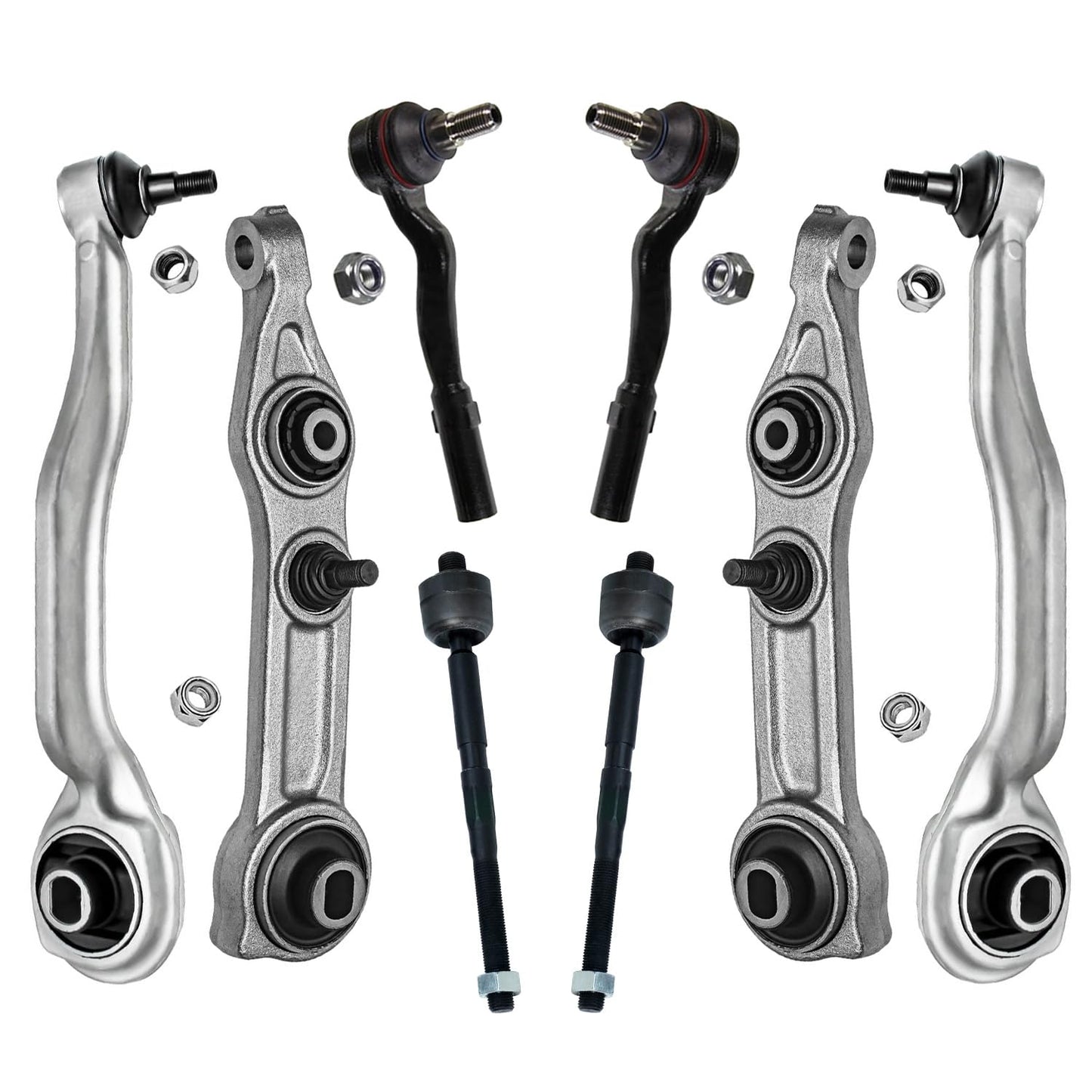 Detroit Axle - 8pc Front End Kit for Mercedes-Benz E350 E320 E500 CLS550 CLS500 E550, CLS63 CLS55 E55 E63 AMG, 4 Lower Rearward