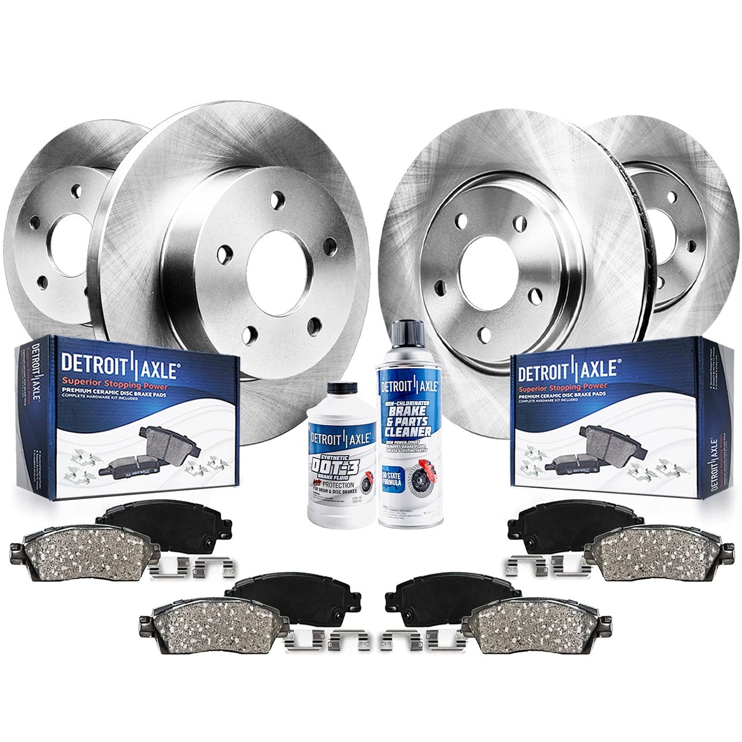 Detroit Axle - Brake Kit for 2000 2001 Lexus ES300 Toyota Camry Disc Brake Rotors Ceramic Brakes Pads Front and Rear Replacement