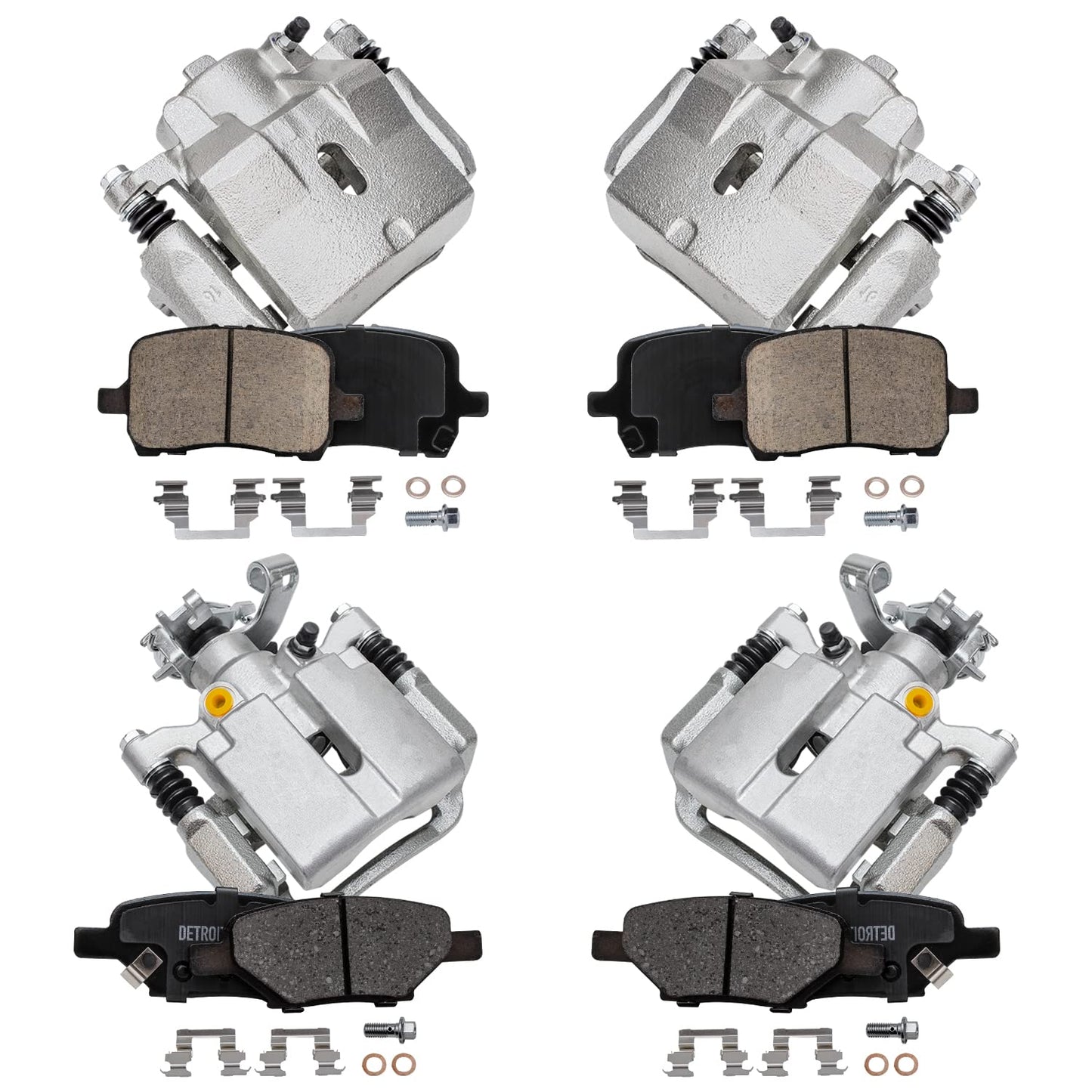 Detroit Axle - Front & Rear Brake Kit for 2004-2005 2009-2012 Chevy Malibu, 2006-2010 Pontiac G6, 2007-2009 Saturn Aura, Ceramic