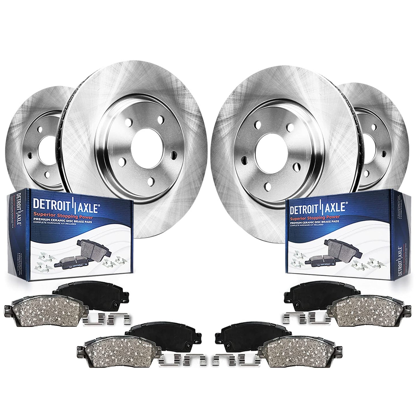 Detroit Axle - Brake Kit for 2000 BMW 328Ci 323i [Wagon] Brakes Rotor and Ceramic Brake Pads Replacement : 11.81 inch Front and