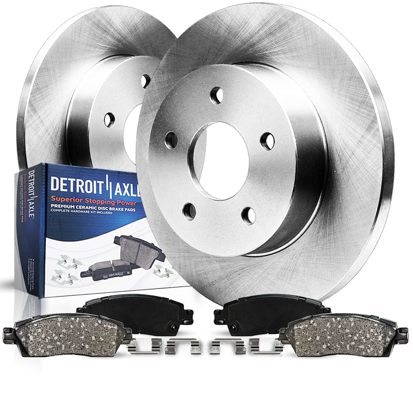 Detroit Axle - Rear Brake Kit for 2006-2013 Mazda 3, 2010-2013 3 Sport, Disc Brake Rotors 2007 2008 2009 2011 2012 Ceramic Brake