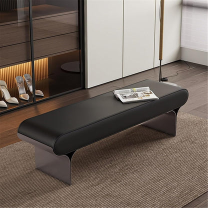 Modern Wooden Bench at The Foot of The Bed Long Beside The Suitable for Bedroom and Walk-in Closet Entryway(Small)