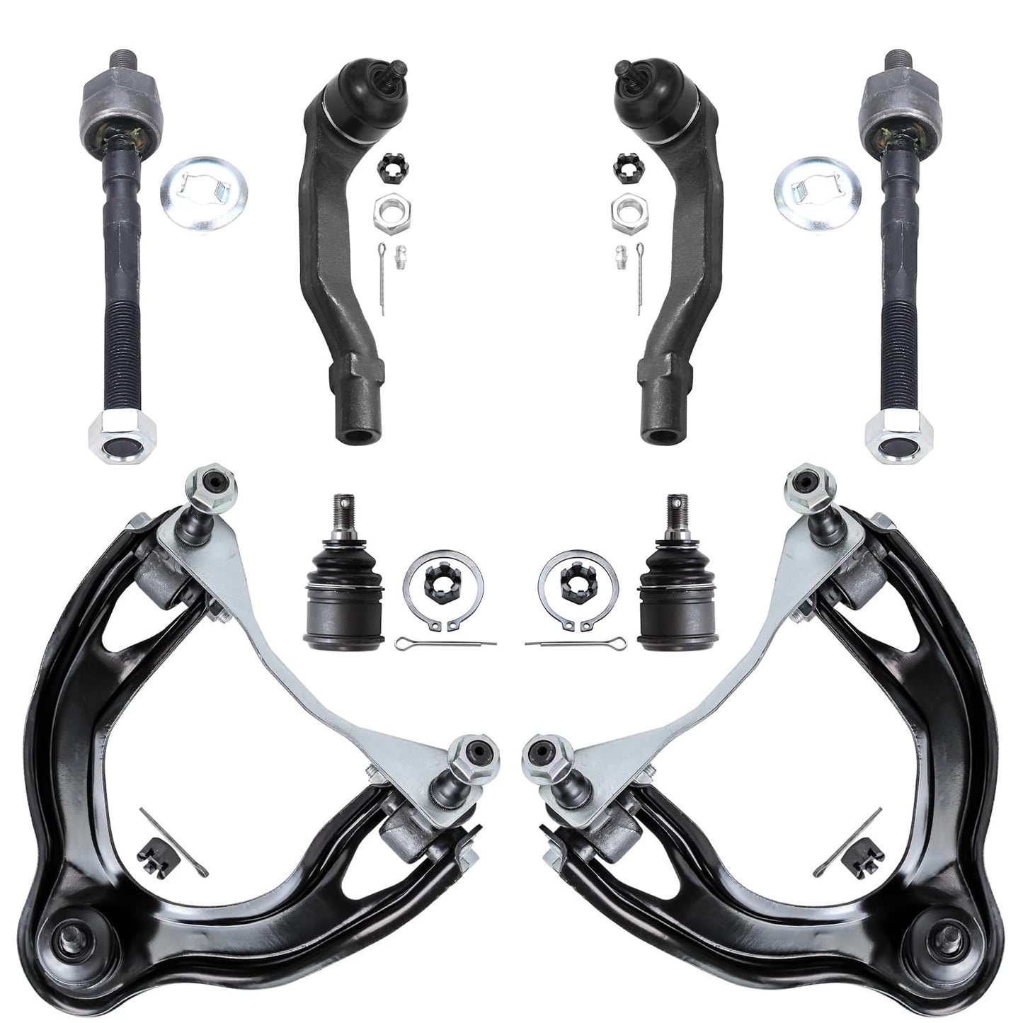 Detroit Axle - 8pc Front End Kit for 94-97 Acura Integra, 92-95 Honda Civic, 93-97 Civic Del Sol, 2 Upper Control Arms 2 Lower B