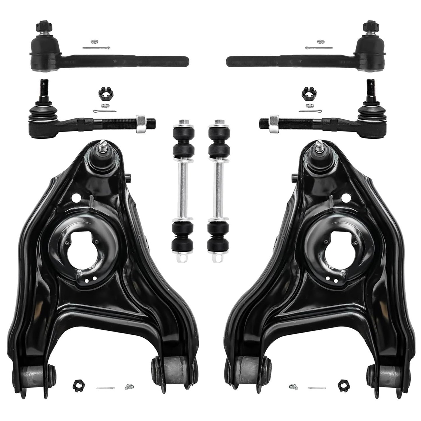 Detroit Axle - New 8-Piece Front Suspension Kit fits 2WD ONLY - (2) Front Lower Suspension Control Arms & Ball Joint, (2) Front